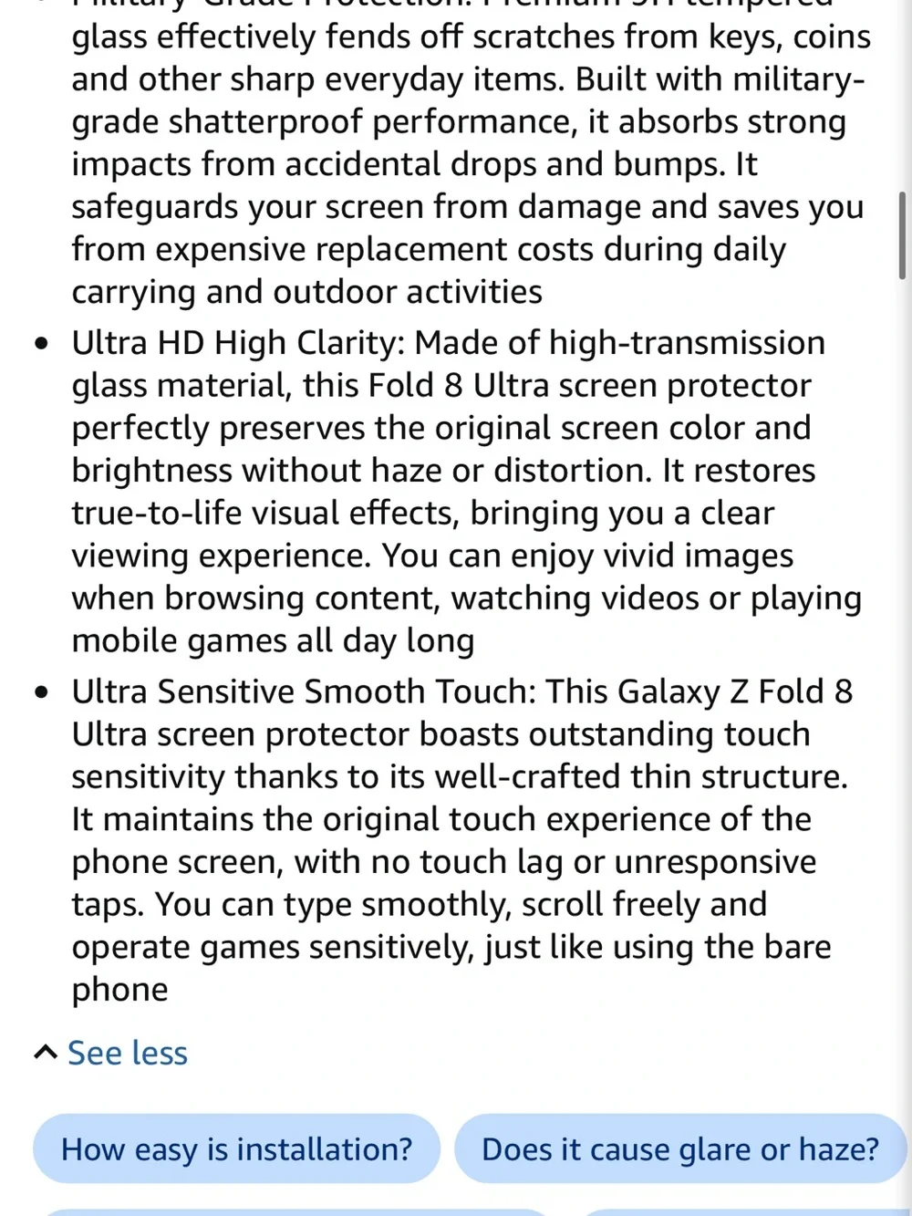 Samsung galaxy Z fold 8 ultra screen protector